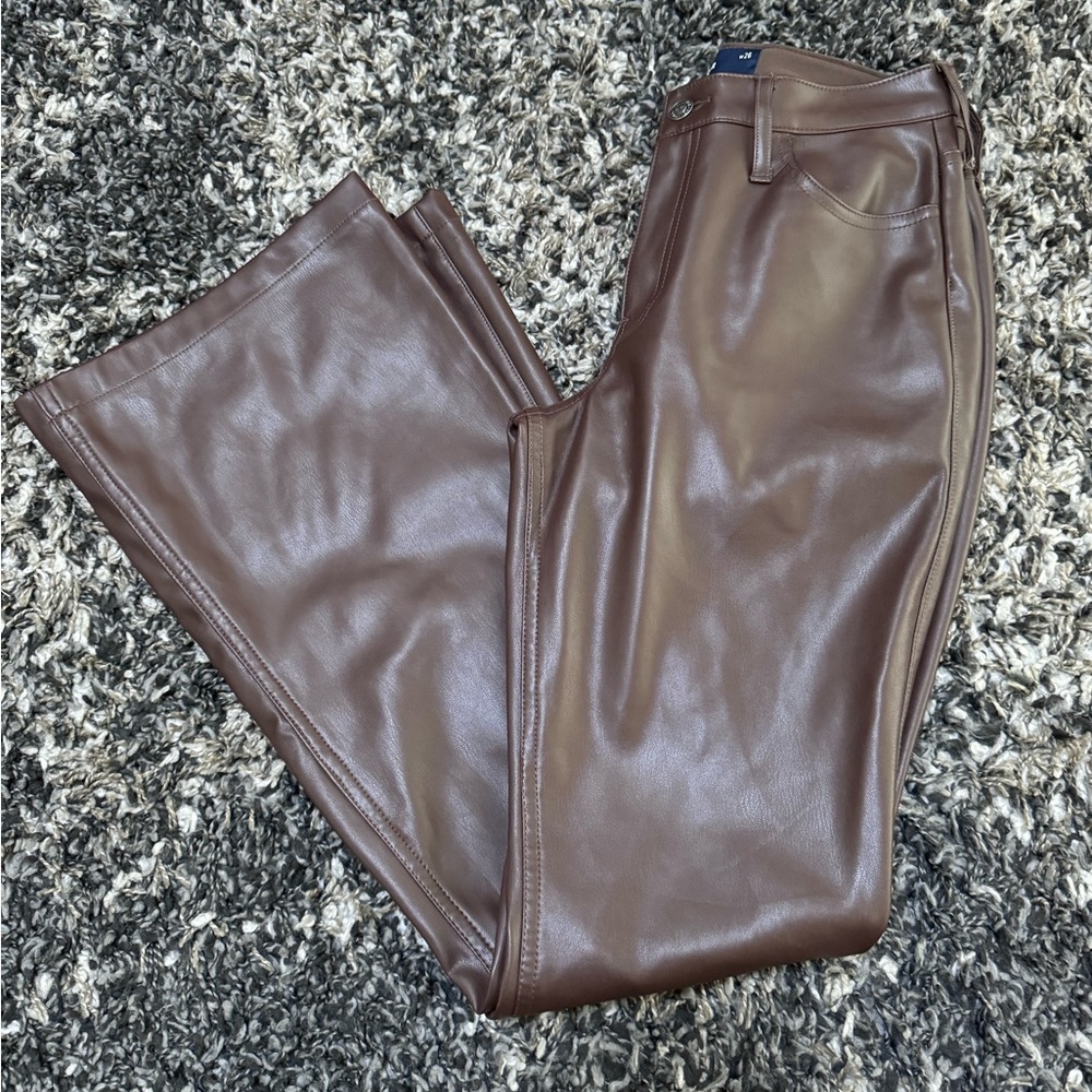 Hollister Brown Faux Leather Flare Pants